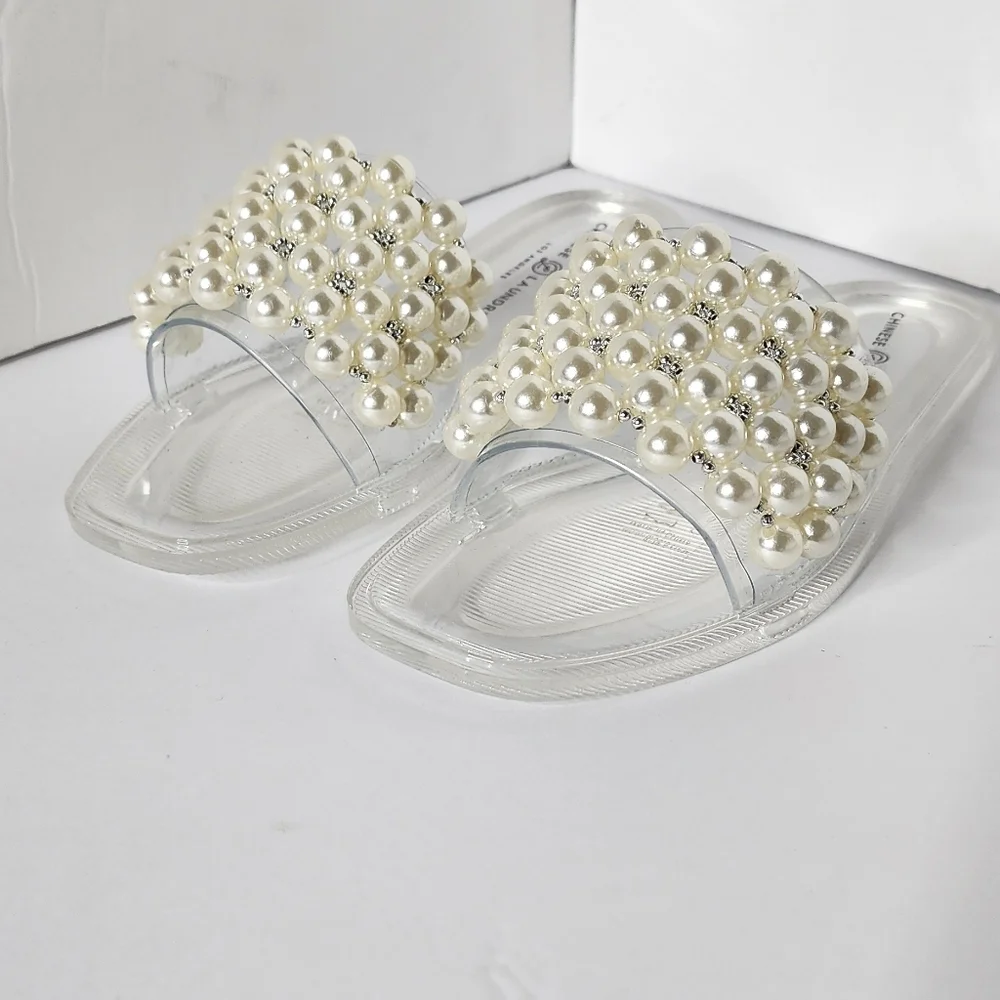 Chinese Laundry Women's Clear Jelly Bryer Slide Sandal Size 7